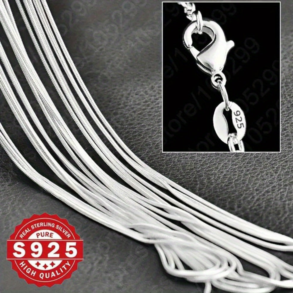 Necklace for Women - Sterling Silver Snake Chain for 5pcs - 925 Solid Silver Serpentine Chain - product detail view 36