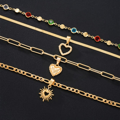 Necklace for Women - Y Set 4pcs Rhinestone Minimalist Elegant Colorful Crystal Lariat for - product detail view 6