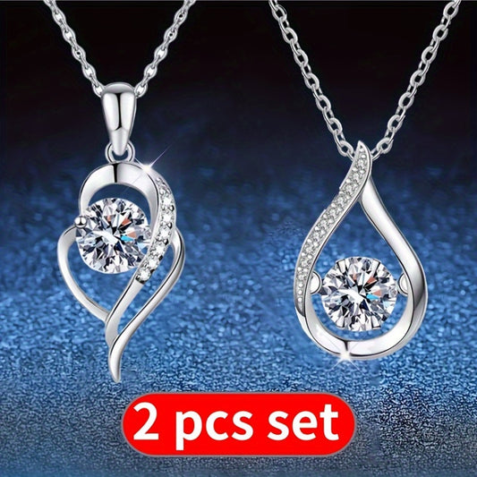 Necklace for Women - Zirconia Set Sparkling CZ Delicate Layering Hypoallergenic Luxury Jewelry - main product view