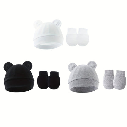 Newborn Hat and Mitten Set - 6-Piece Solid Color – view 5