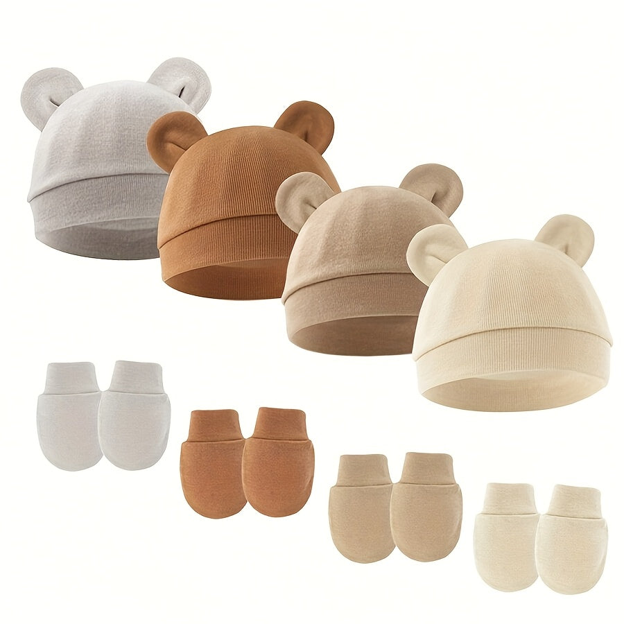 Newborn Hat and Mitten Set - 6-Piece Solid Color – view 6
