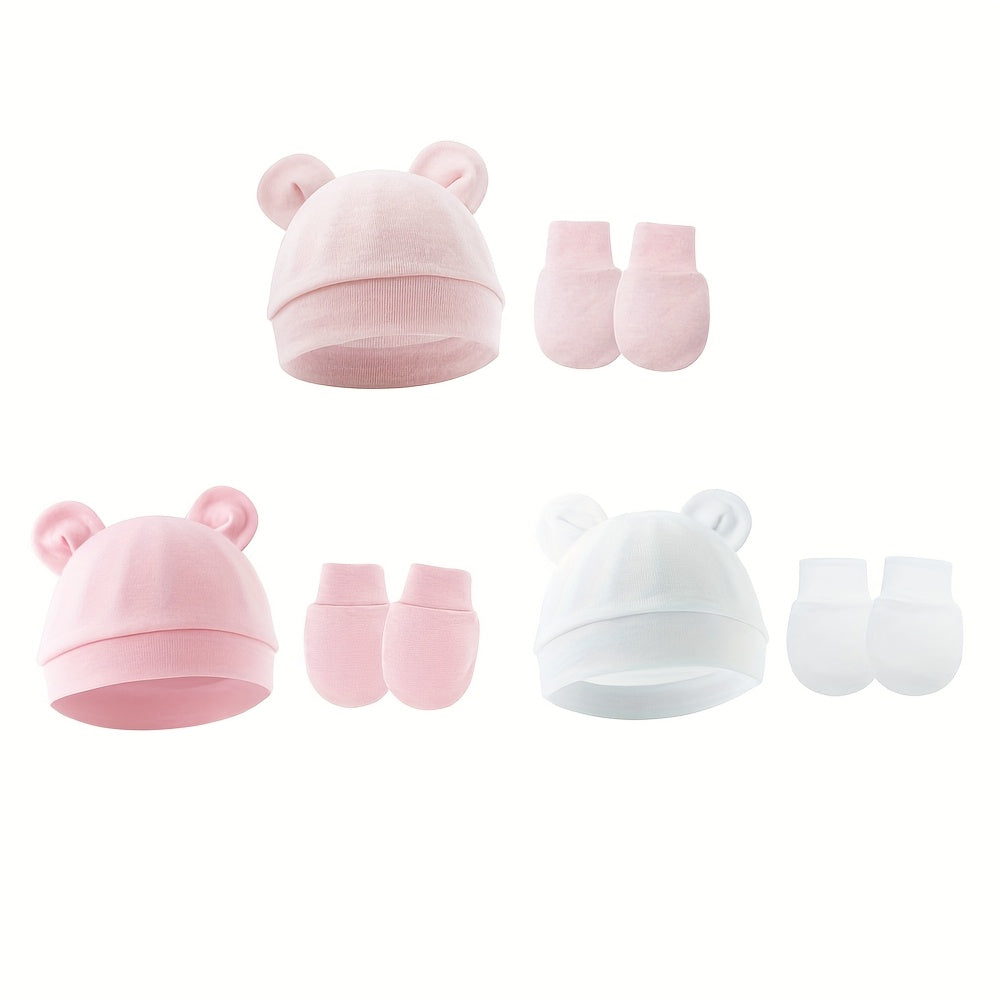 Newborn Hat and Mitten Set - 6-Piece Solid Color – view 9
