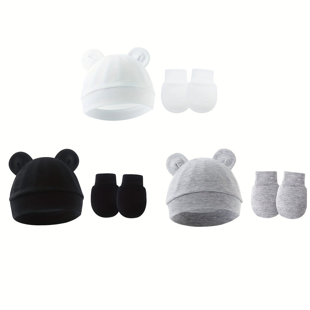Newborn Hat and Mitten Set - 6-Piece Solid Color – view 10