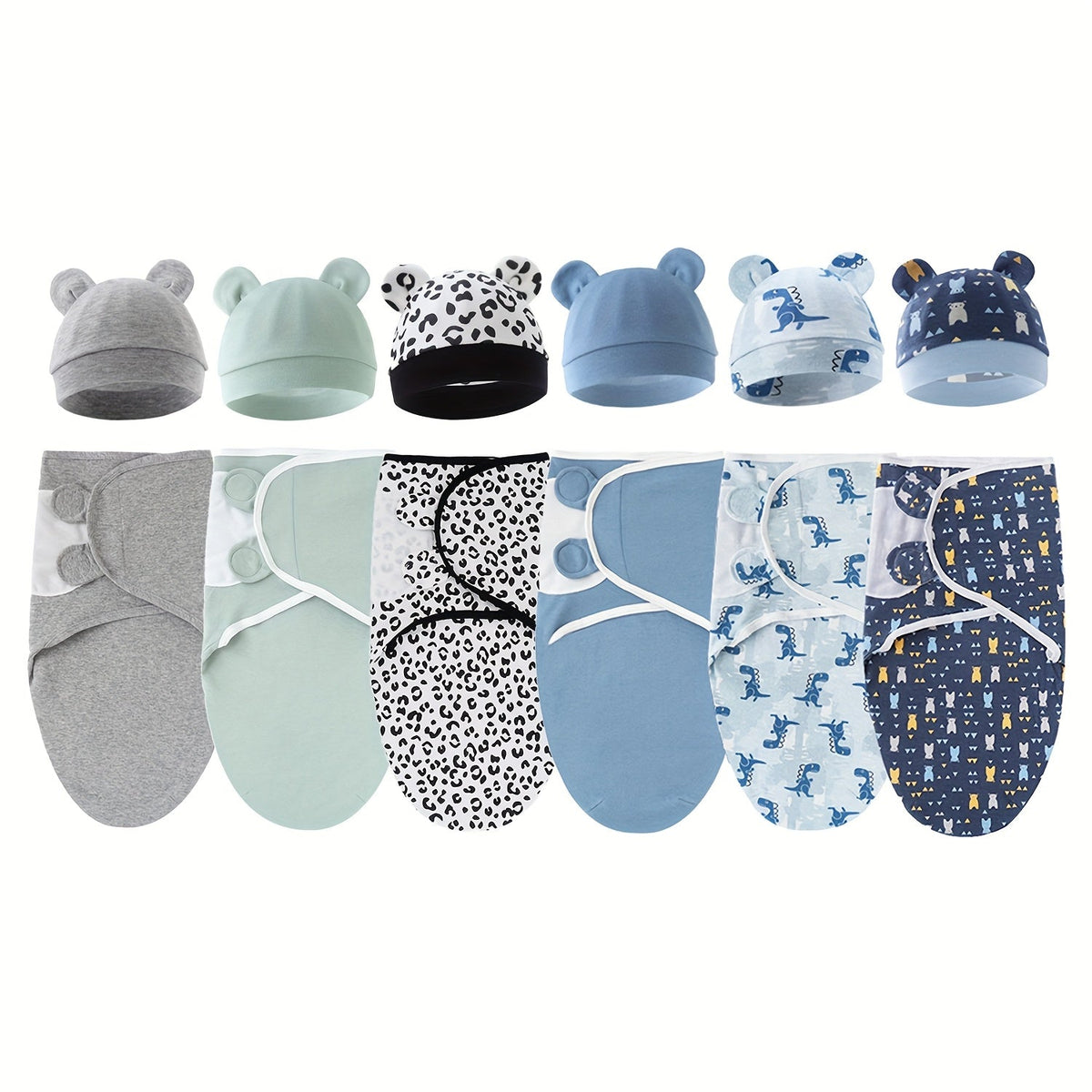 Newborn Swaddle Blanket and Hat Set - 3-Pack – view 4