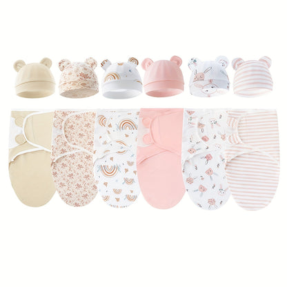 Newborn Swaddle Blanket and Hat Set - 3-Pack – view 9