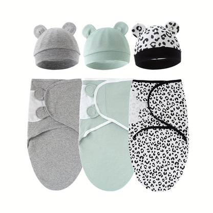 Newborn Swaddle Blanket and Hat Set - 3-Pack – view 12