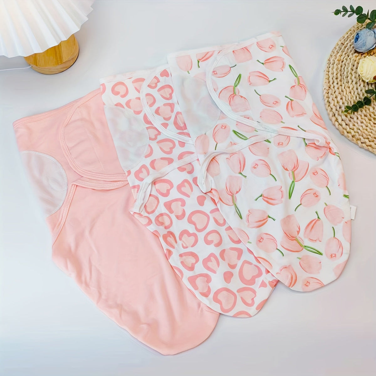 Newborn Swaddle Blanket and Hat Set - 3-Pack – view 13