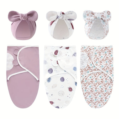 Newborn Swaddle Blanket and Hat Set - 3-Pack – view 14