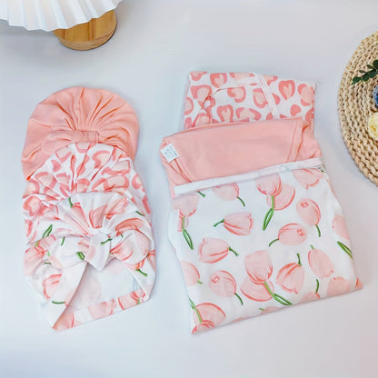 Newborn Swaddle Blanket and Hat Set - 3-Pack – view 18