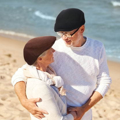 Newsboy Cap - Men 6Pcs Mesh Flat Breathable Summer Ivy Hat Taxi Driver Cabbie Beret - product detail view 6