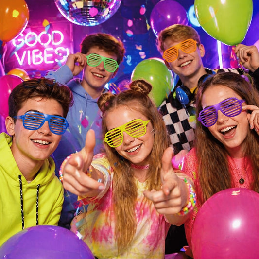 Novelty Party Eyewear - Shutter Shade Glasses Lensless Bulk Set 12 18 24 Pcs Retro for Costume - main product view