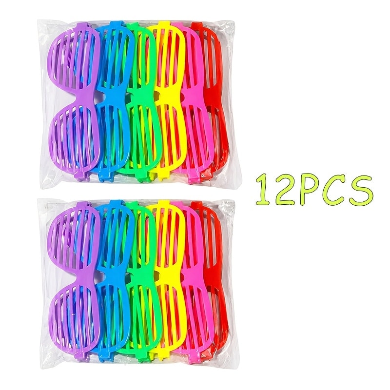 Novelty Party Eyewear - Shutter Shade Glasses Lensless Bulk Set 12 18 24 Pcs Retro for Costume - product detail view 11