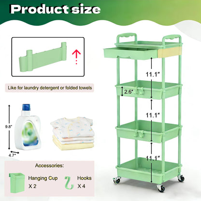Nursery Storage Cart - Mobile 3-Tier Organizer – view 5