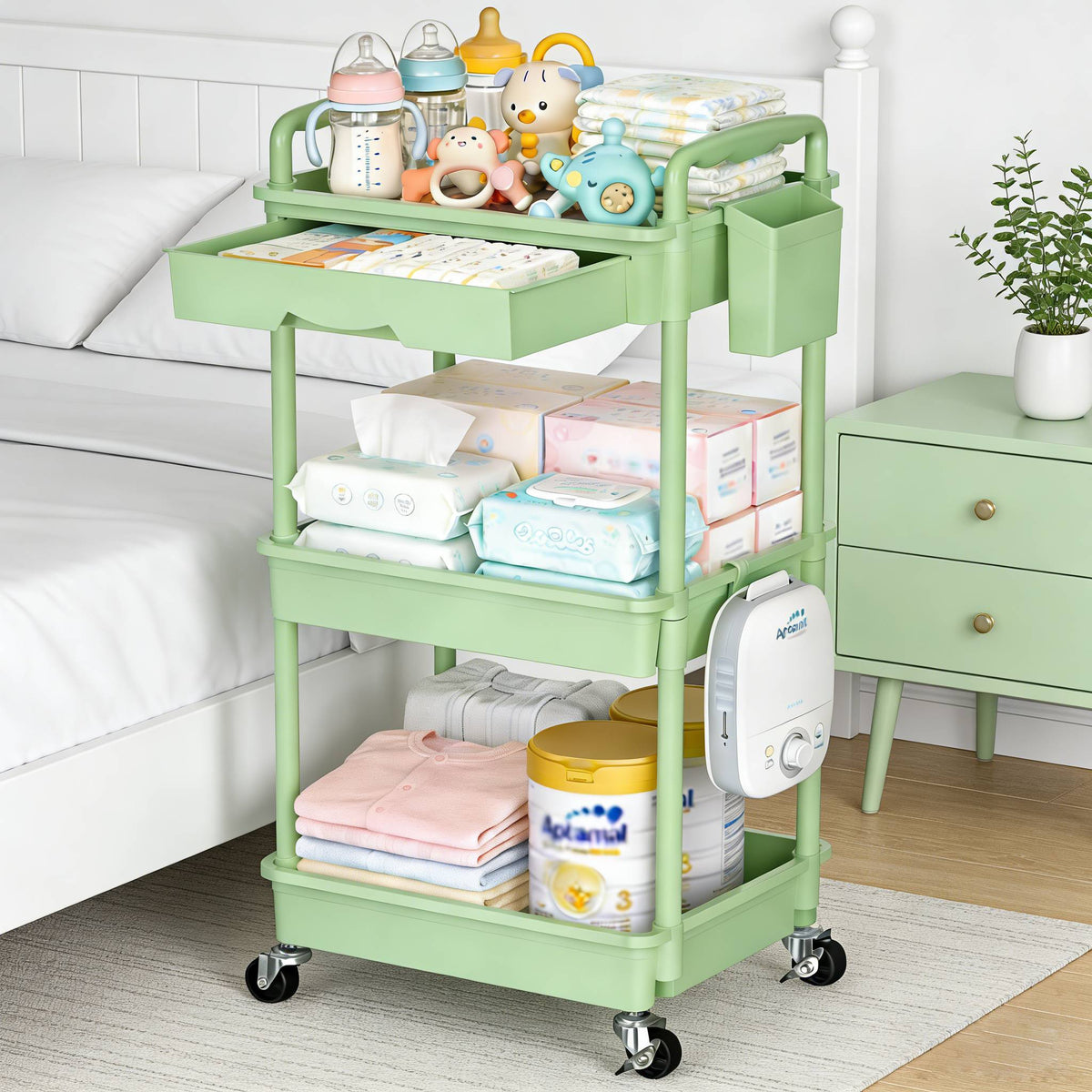 Nursery Storage Cart - Mobile 3-Tier Organizer – view 10