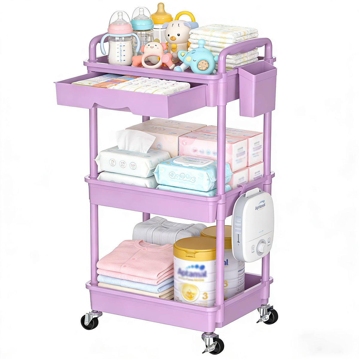 Nursery Storage Cart - Mobile 3-Tier Organizer – view 11