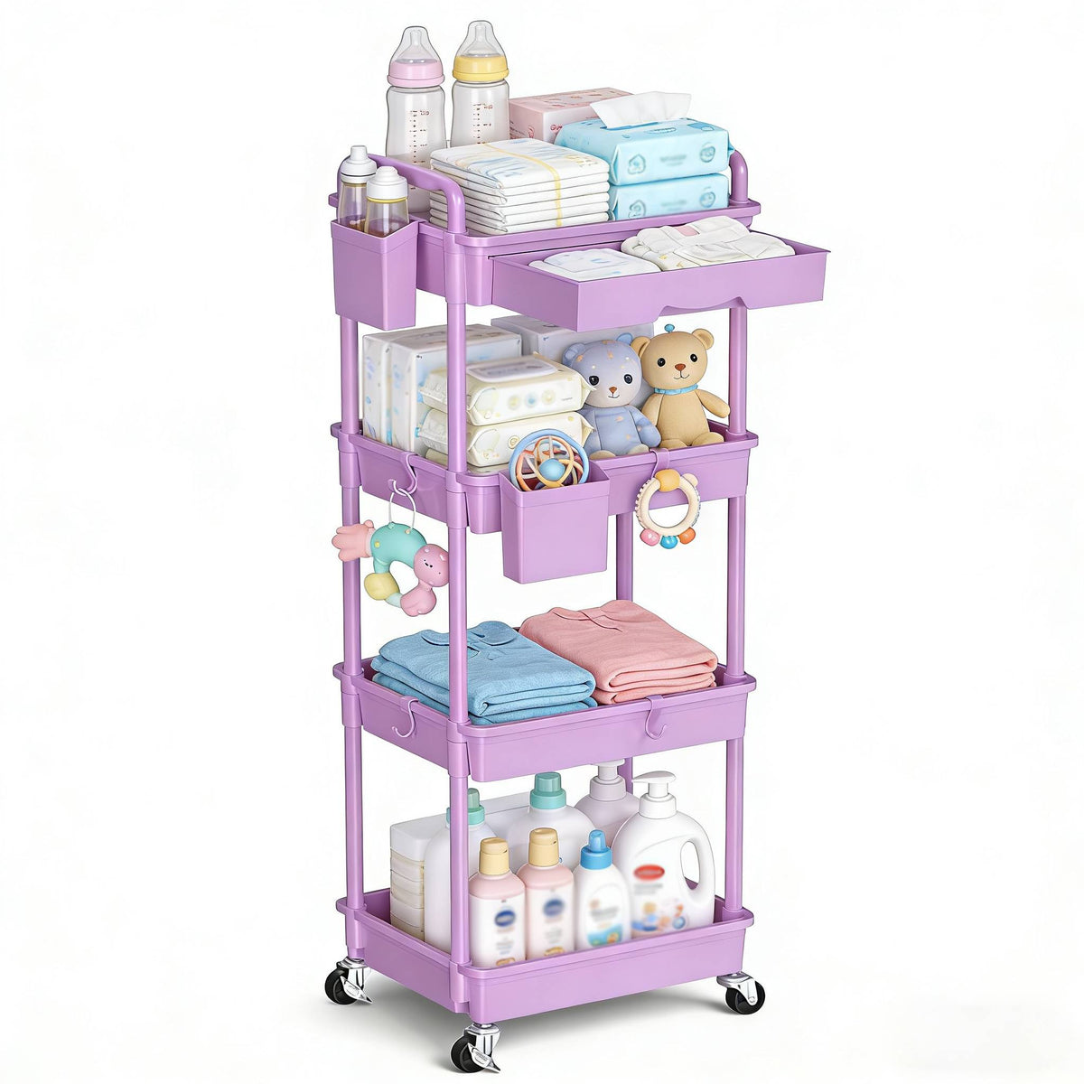 Nursery Storage Cart - Mobile 3-Tier Organizer – view 12