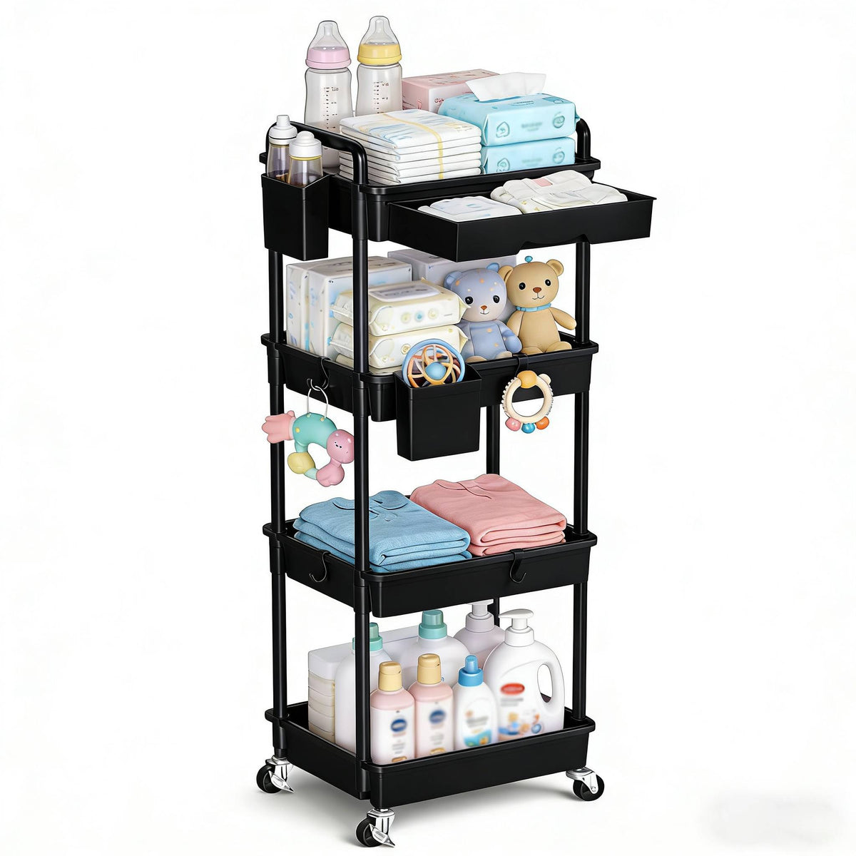 Nursery Storage Cart - Mobile 3-Tier Organizer – view 14