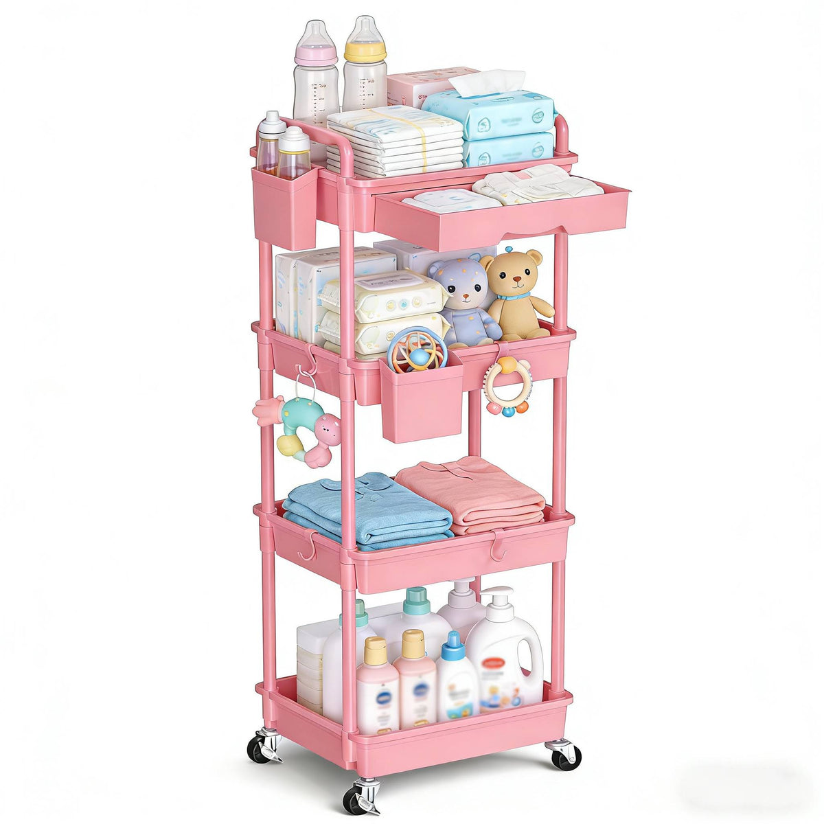Nursery Storage Cart - Mobile 3-Tier Organizer – view 15