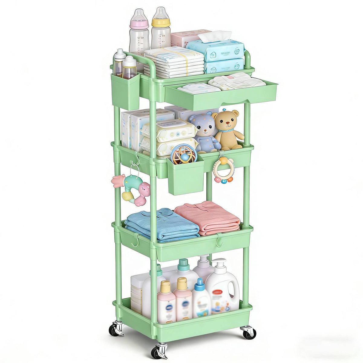 Nursery Storage Cart - Mobile 3-Tier Organizer – view 16