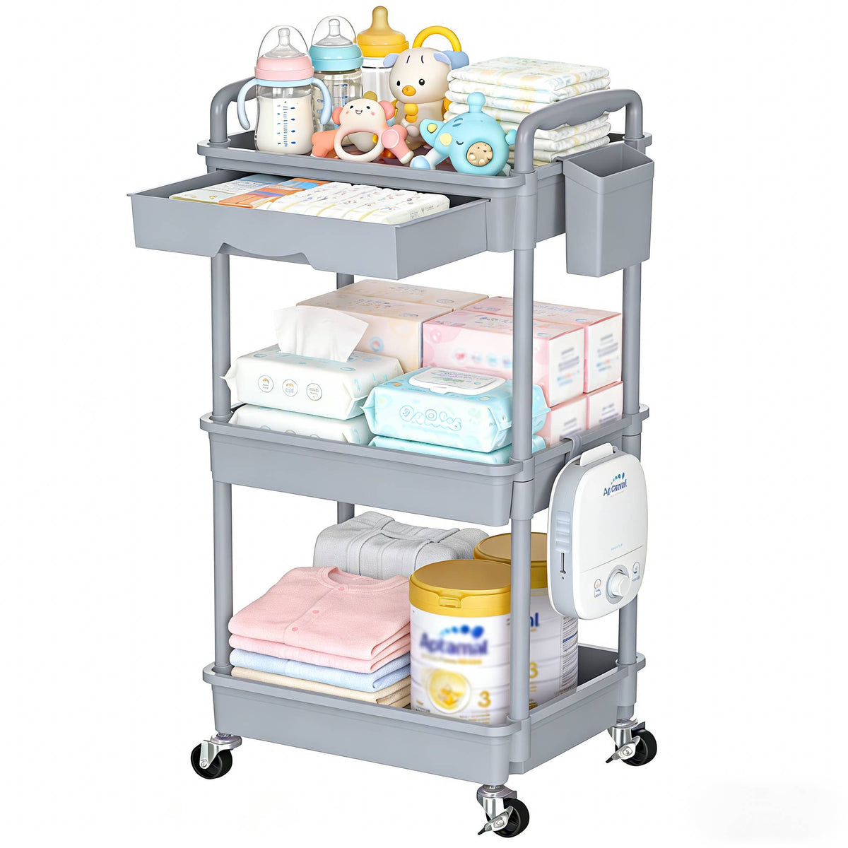 Nursery Storage Cart - Mobile 3-Tier Organizer – view 19