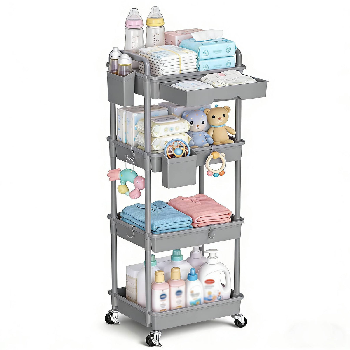 Nursery Storage Cart - Mobile 3-Tier Organizer – view 20