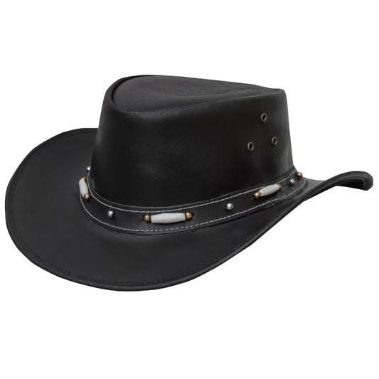 Outback Hat - Leather Wide Brim Shapeable Australian Western Cowboy Style for Men Women - main product view