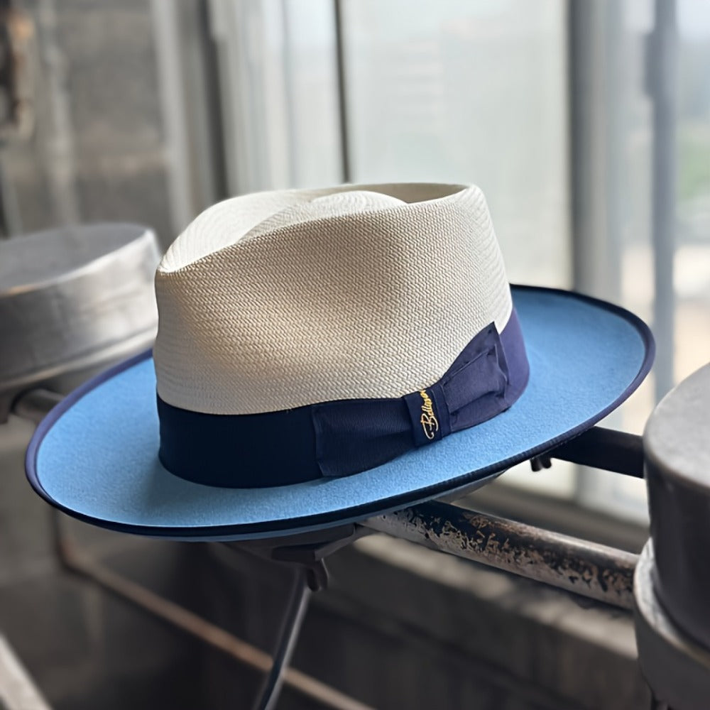 Panama Hat - Handmade Color Matching Spring Summer Unisex Adjustable Wide Brim Sun for - product detail view 10