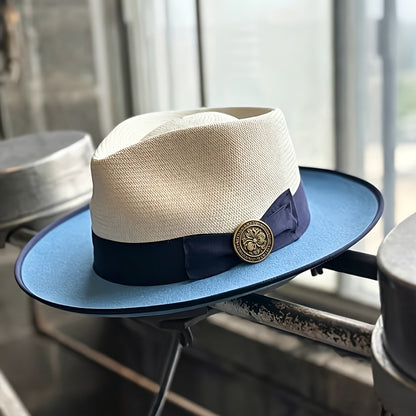 Panama Hat - Handmade Color Matching Spring Summer Unisex Adjustable Wide Brim Sun for - product detail view 11