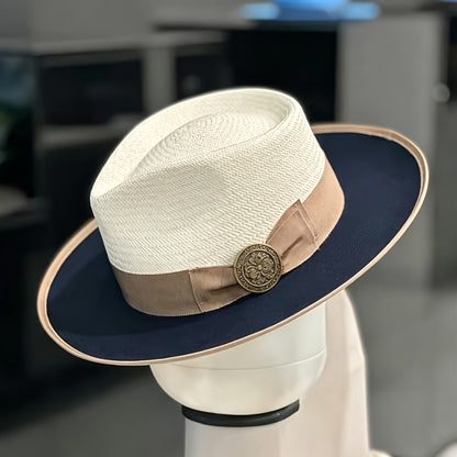 Panama Hat - Handmade Color Matching Spring Summer Unisex Adjustable Wide Brim Sun for - product detail view 17