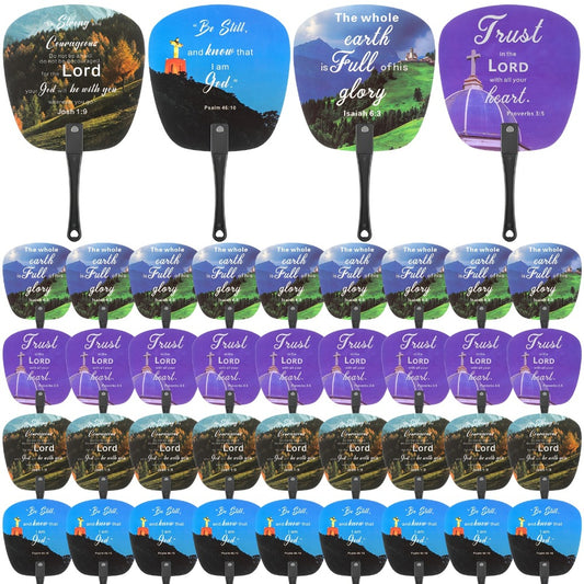 Party Favor - Handheld Fans 36 Pack Bible Christian Church Fan Bulk Decorative Cooling - main product view