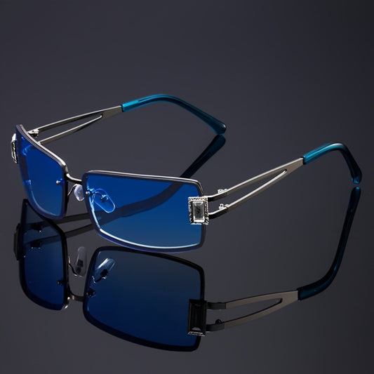 Party Glasses - Rhinestone Men Women Square Luxury Hip Hop Gradient Color Change Fashion - main product view