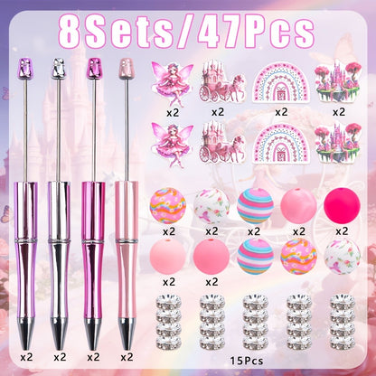 Pen Toppers - Unicorn 8 Sets Princess Castle & Pink Fairy Wooden Decorative Pencil for - product detail view 3