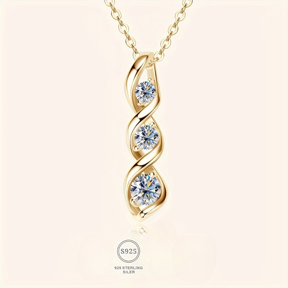 Pendant Necklace - 925 Sterling Silver Moissanite Hexagram Vintage Star of David - main product view