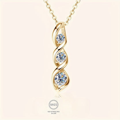 Pendant Necklace - 925 Sterling Silver Moissanite Hexagram Vintage Star of David - main product view