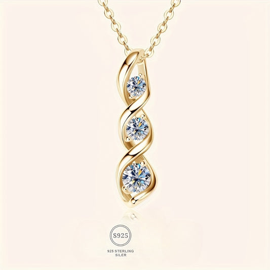 Pendant Necklace - 925 Sterling Silver Moissanite Hexagram Vintage Star of David - main product view