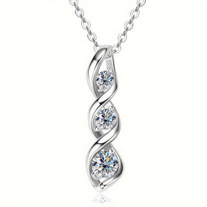 Pendant Necklace - 925 Sterling Silver Moissanite Hexagram Vintage Star of David - product detail view 2