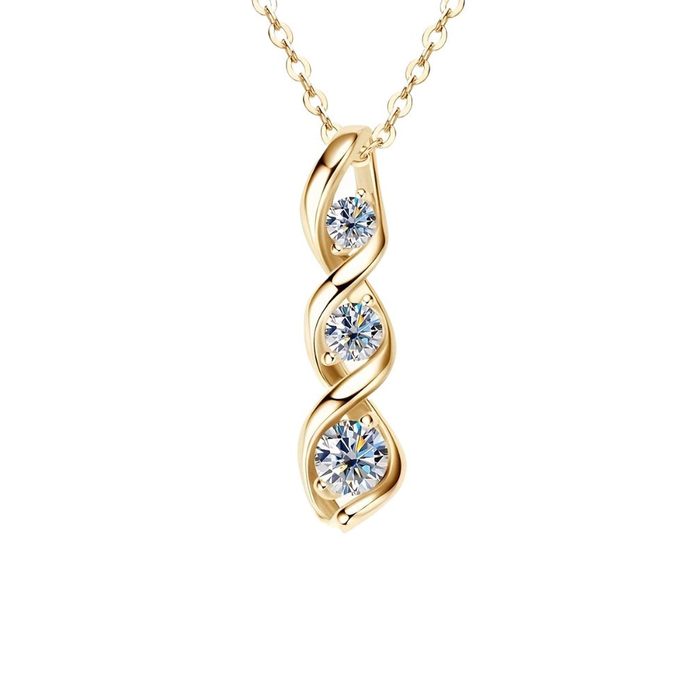Pendant Necklace - 925 Sterling Silver Moissanite Hexagram Vintage Star of David - product detail view 6