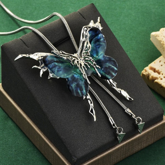 Pendant Necklace - Butterfly Y-Shaped for Women Cubic Zirconia Collarbone Chain, Chic Layered - main product view