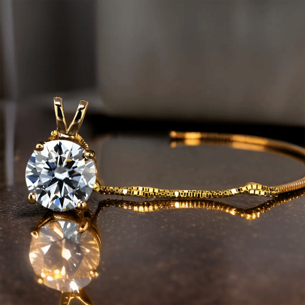 Pendant Necklace - Moissanite 2ct Silver for Women Men, Diamond Alternative Sparkling - product detail view 7