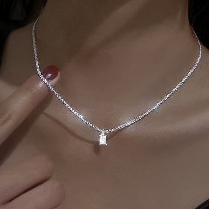 Pendant Necklace - Moissanite 925 Sterling Silver 1CT Exquisite Luxury Diamond Alternative - product detail view 9