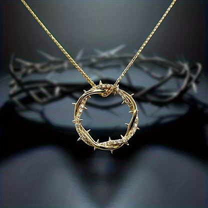 Pendant Necklace - Moissanite Ring 925 Silver 1 Carat Thorn Design Sparkling Diamond - product detail view 7