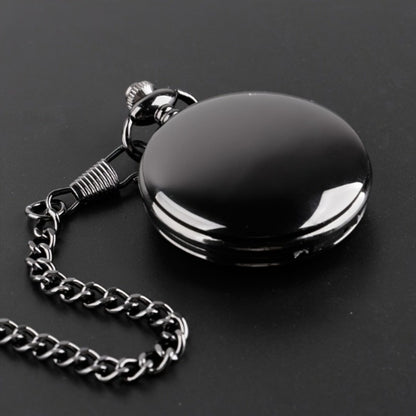 Pendant Necklace - Pocket Watch Black Quartz Vintage Arabic Numeral Dial Meaningful Gift for - product detail view 3