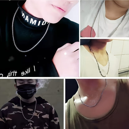 Pendant Necklace - Men's Set 8 Piece Layered Chain Pack for Men Casual Hip Hop Streetwear - product detail view 5