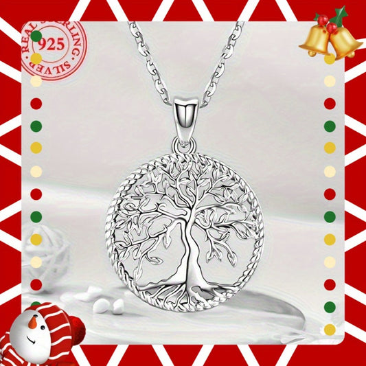 Pendant Necklace - Tree of Life for Women 925 Sterling Silver Hypoallergenic Elegant Chain - main product view