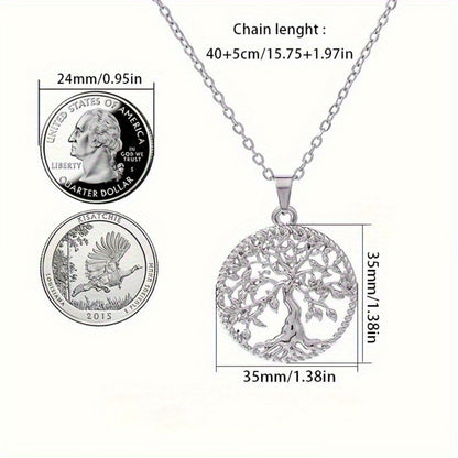 Pendant Necklace - Tree of Life for Women 925 Sterling Silver Hypoallergenic Elegant Chain - product detail view 5
