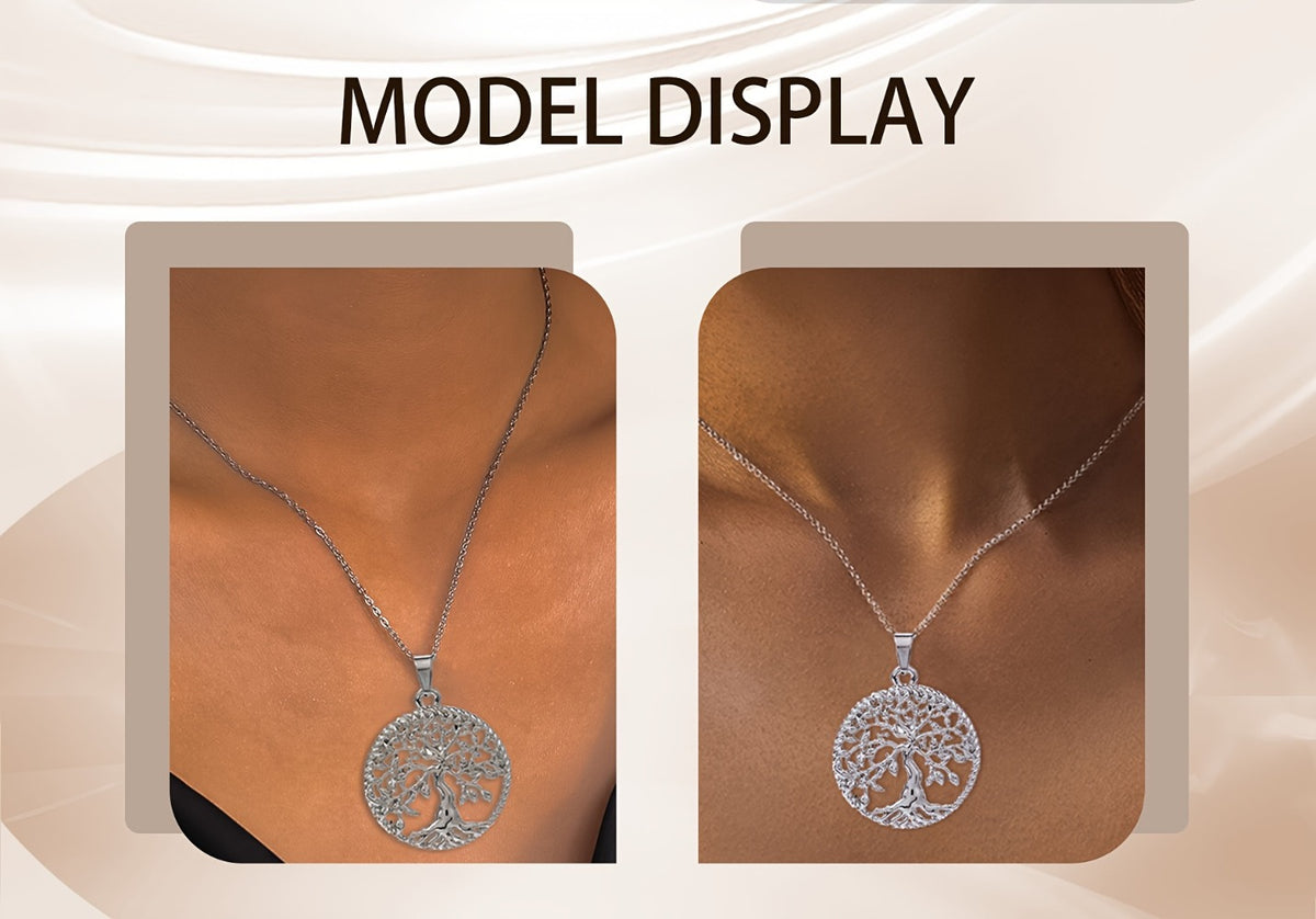 Pendant Necklace - Tree of Life for Women 925 Sterling Silver Hypoallergenic Elegant Chain - product detail view 10
