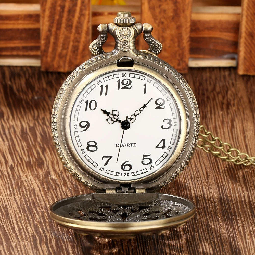 Pendant Necklace - Vintage Octopus Pocket Watch Copper Quartz World Time Retro Steampunk - product detail view 2