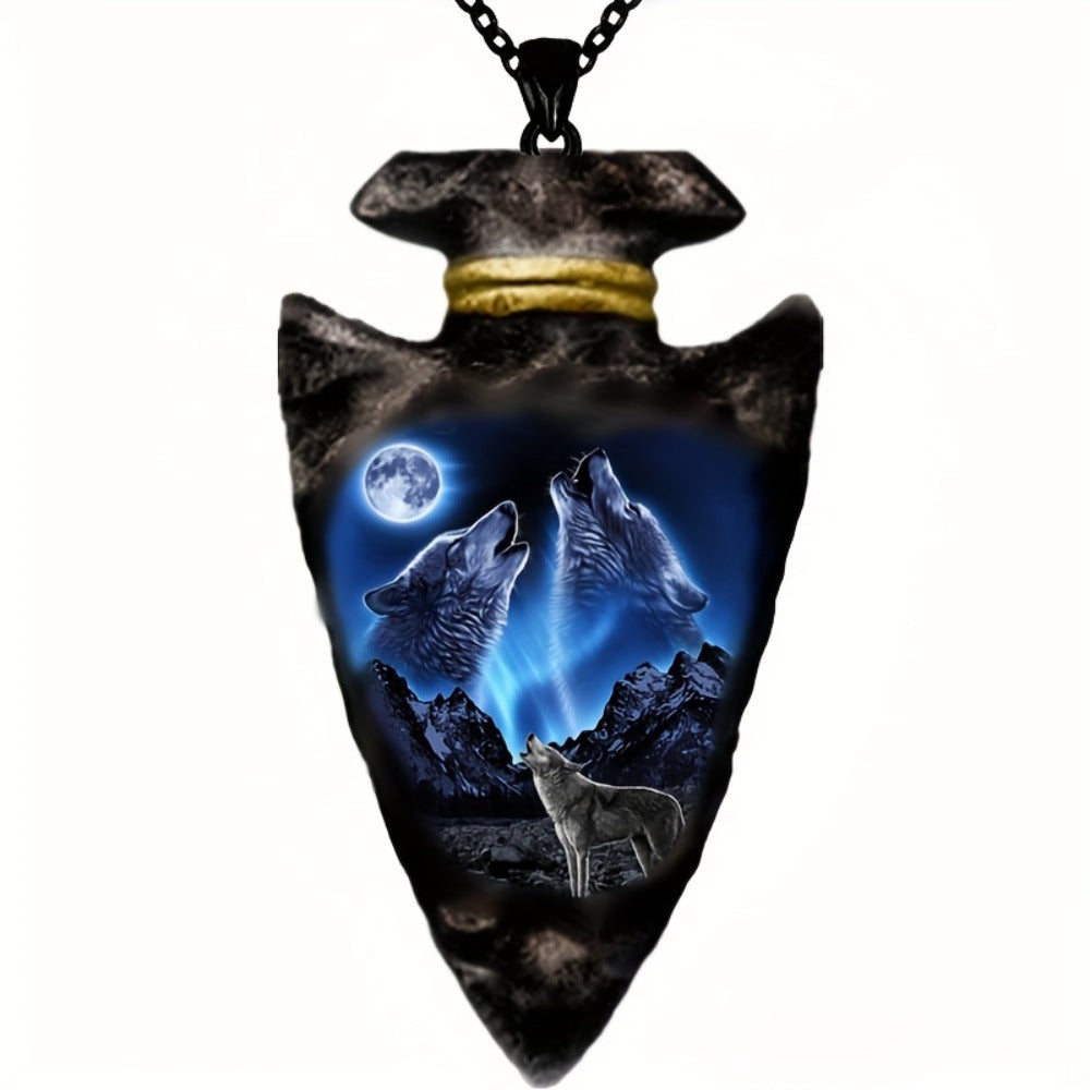 Pendant Necklace - Wolf Head for Men - Viking Wolf Totem Animal King Beast Charm, Vintage - product detail view 6