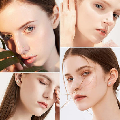 Piercing Kit - Professional Body 120pcs - Stainless Steel 14G 16G Belly Nose Lip Septum - product detail view 2