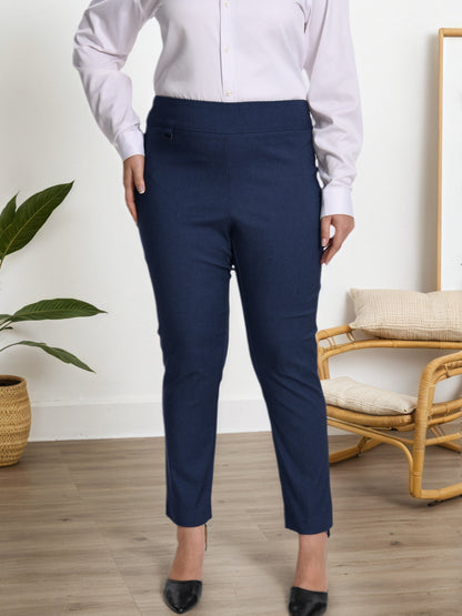 Plus Size Plus Size Women Pull on Pant with Silver During Super Stretch Soft – view 4